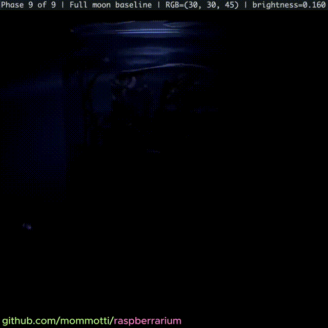 Day/night cycle demo running on the actual hardware
